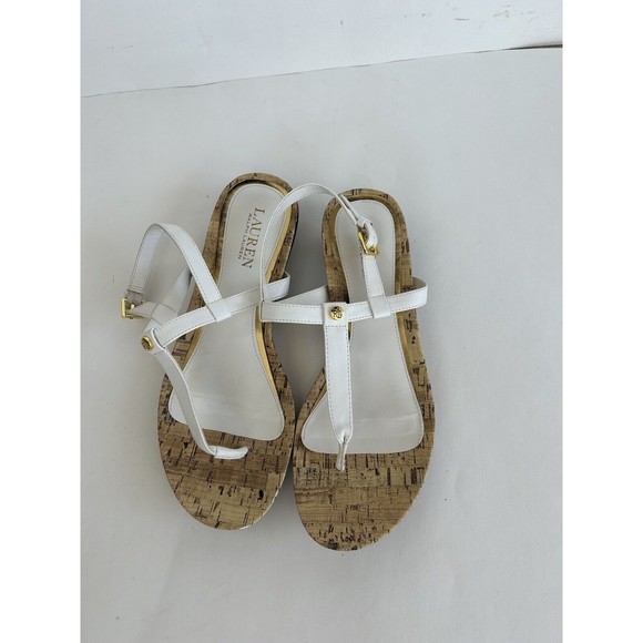 Lauren Ralph Lauren Shoes - Lauren Ralph Lauren Kya Sandals Size 8.5 White T-Strap Thong Beach Coastal